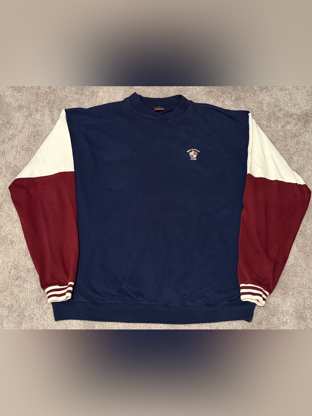 VTG Men’s Northwood Club Embroidered Tri Color Pullover Sweater Size XL